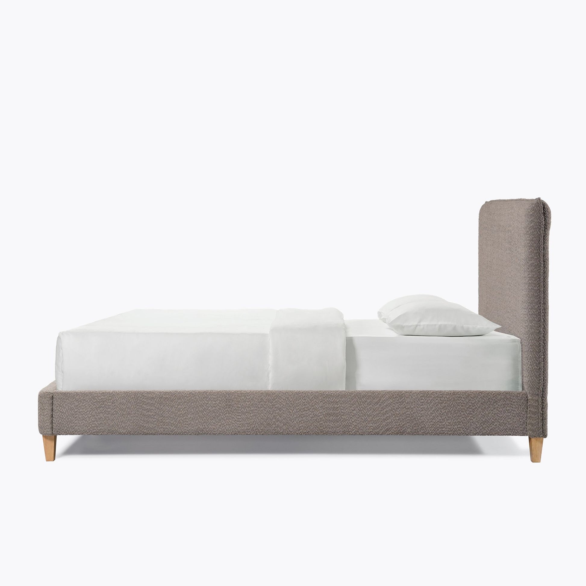 Upholstered Bed Frame with Modern Boucle Headboard, Queen Size, Minimalist, Platform Bed, No Box Spring Required, Bed Fr image 14