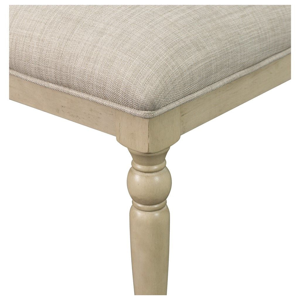 Upholstered dining chair with white wash frame and polyester fabric