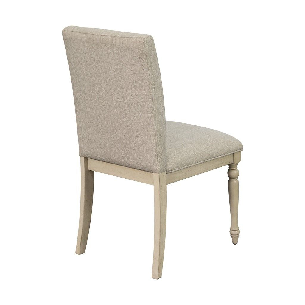 Dining chair turned wood leg detail white wash