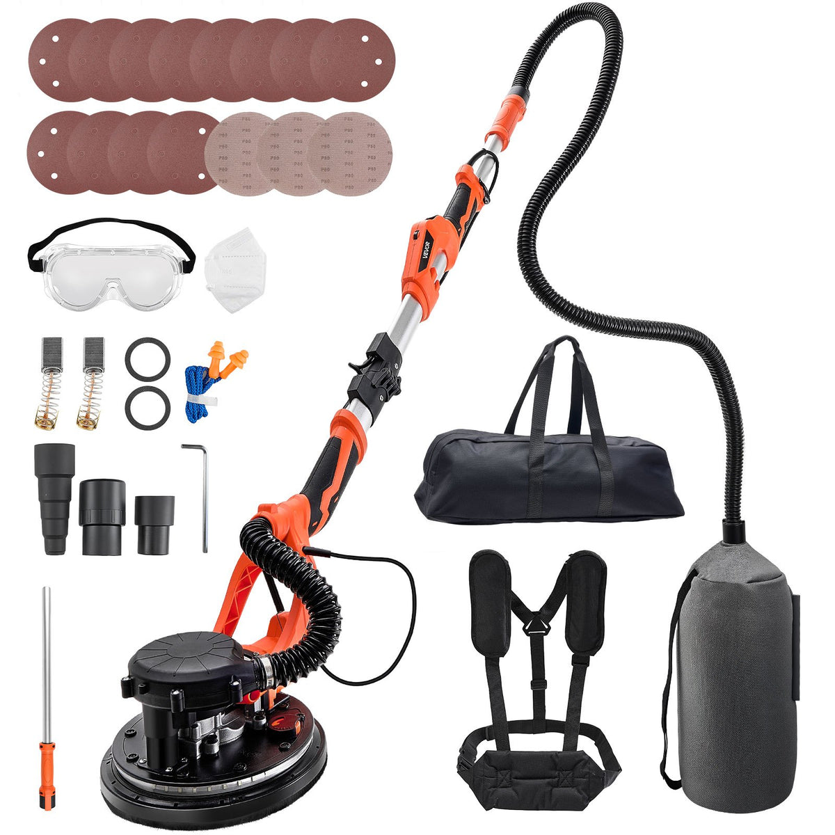 VEVOR Drywall Sander, Electric Drywall Sander with Dust Coll 1150 W / LED Light
