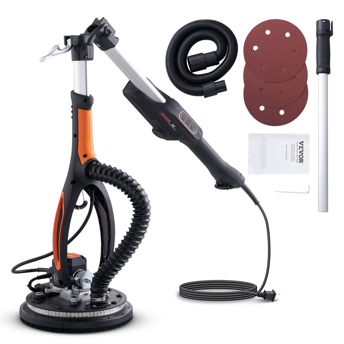 VEVOR Drywall Sander, Electric Drywall Sander with Dust Coll 800 W / Double-Deck LED Light