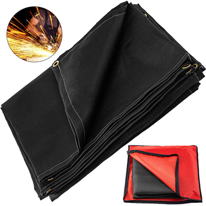 VEVOR Fiberglass Welding Blanket, Heat Resistant Fire Retard 10 x 10 ft / Black