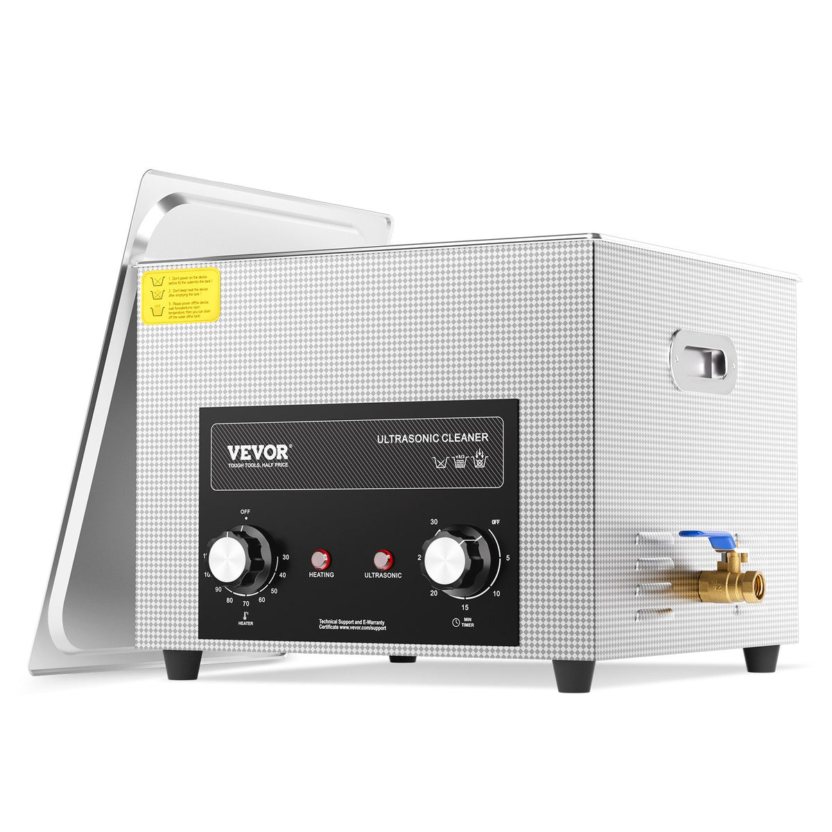 VEVOR Professional Ultrasonic Cleaner with Heater and Timer, 15 L / Digital