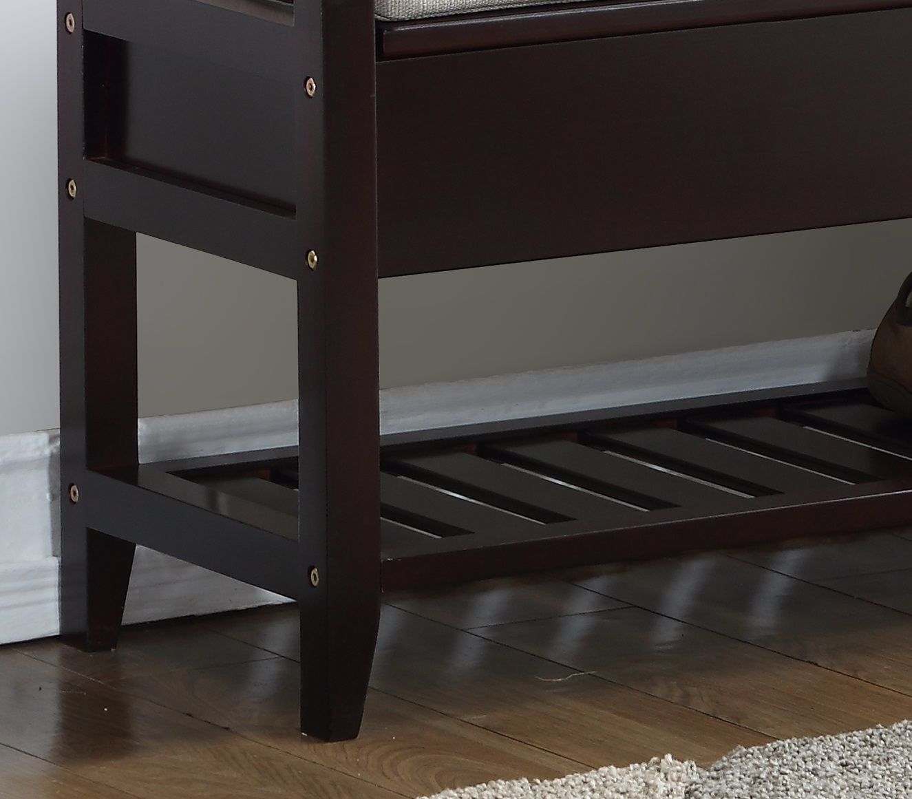 Vannes Espresso Storage Shoe Bench image 5