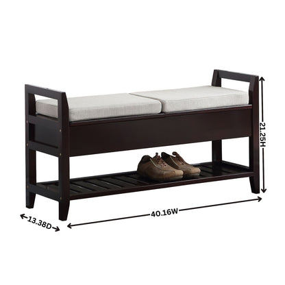 Vannes Espresso Storage Shoe Bench image 7