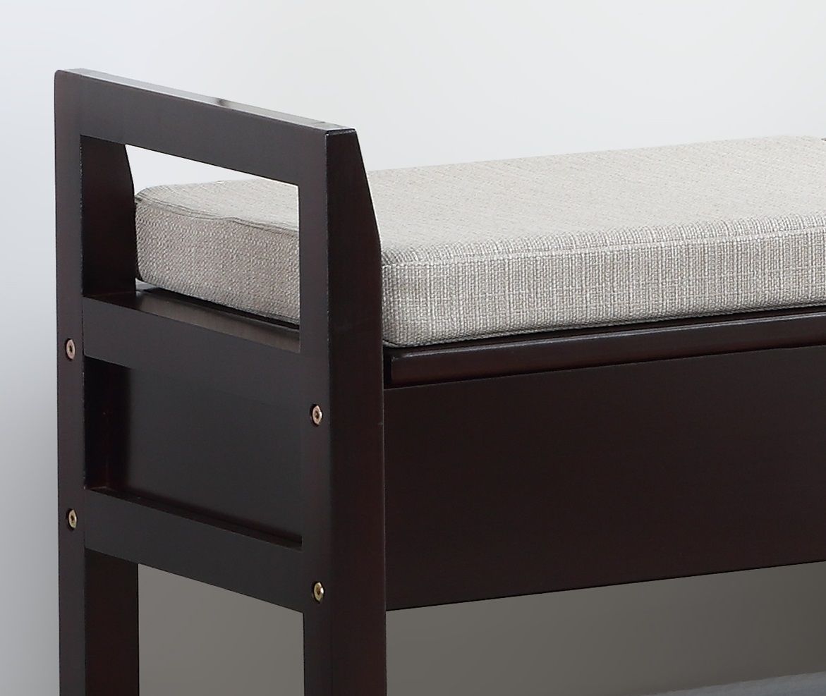 Vannes Espresso Storage Shoe Bench image 4