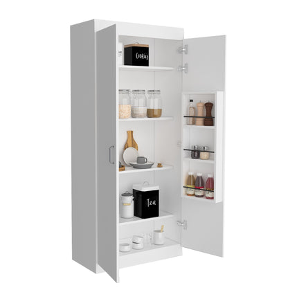 Varese Pantry Cabinet, Double Door,Five Shelves -White image 7