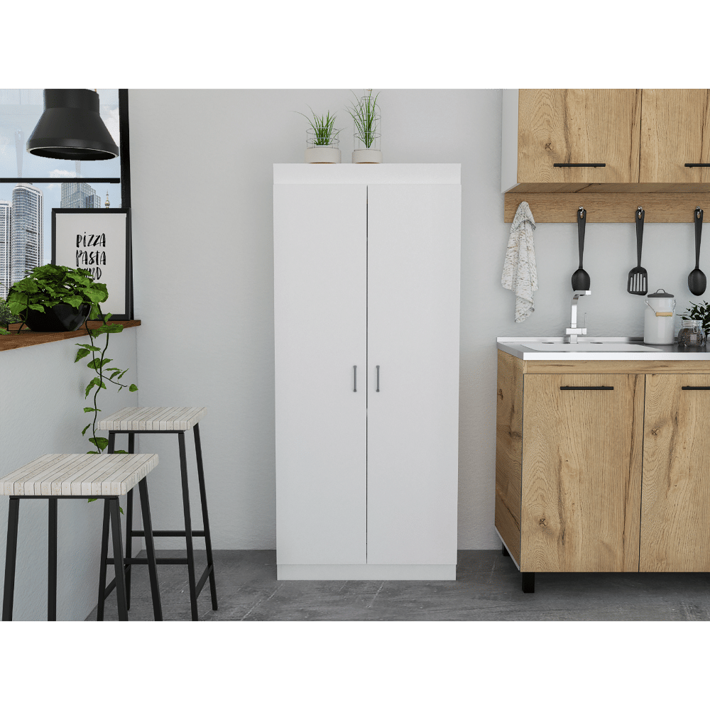 Varese Pantry Cabinet, Double Door,Five Shelves -White image 1