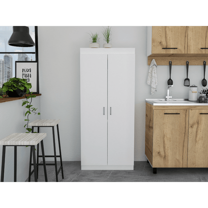 Varese Pantry Cabinet, Double Door,Five Shelves -White image 1