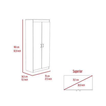 Varese Pantry Cabinet, Double Door,Five Shelves -White image 4