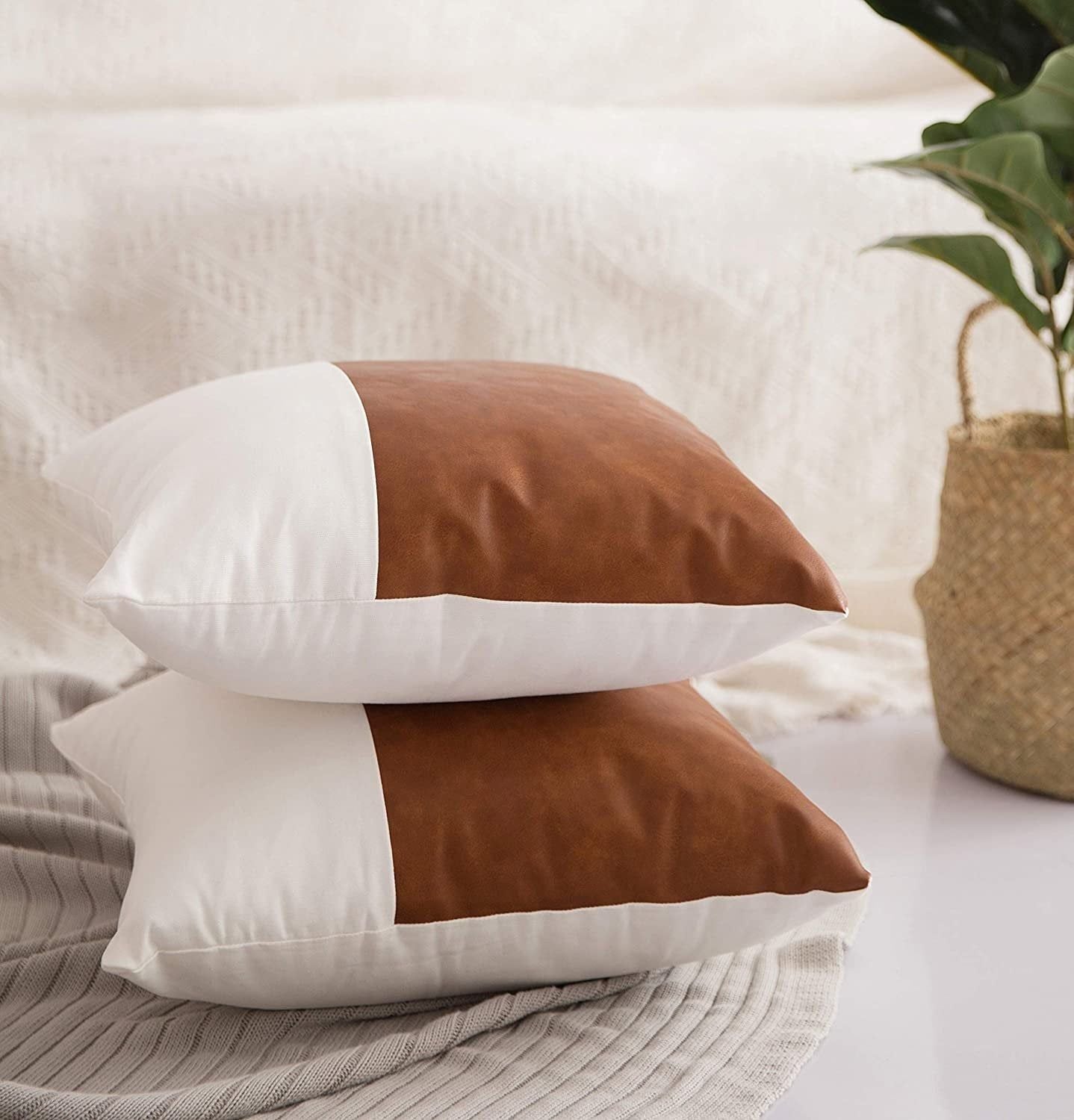 Vegan Leather Pillow Cover image 4