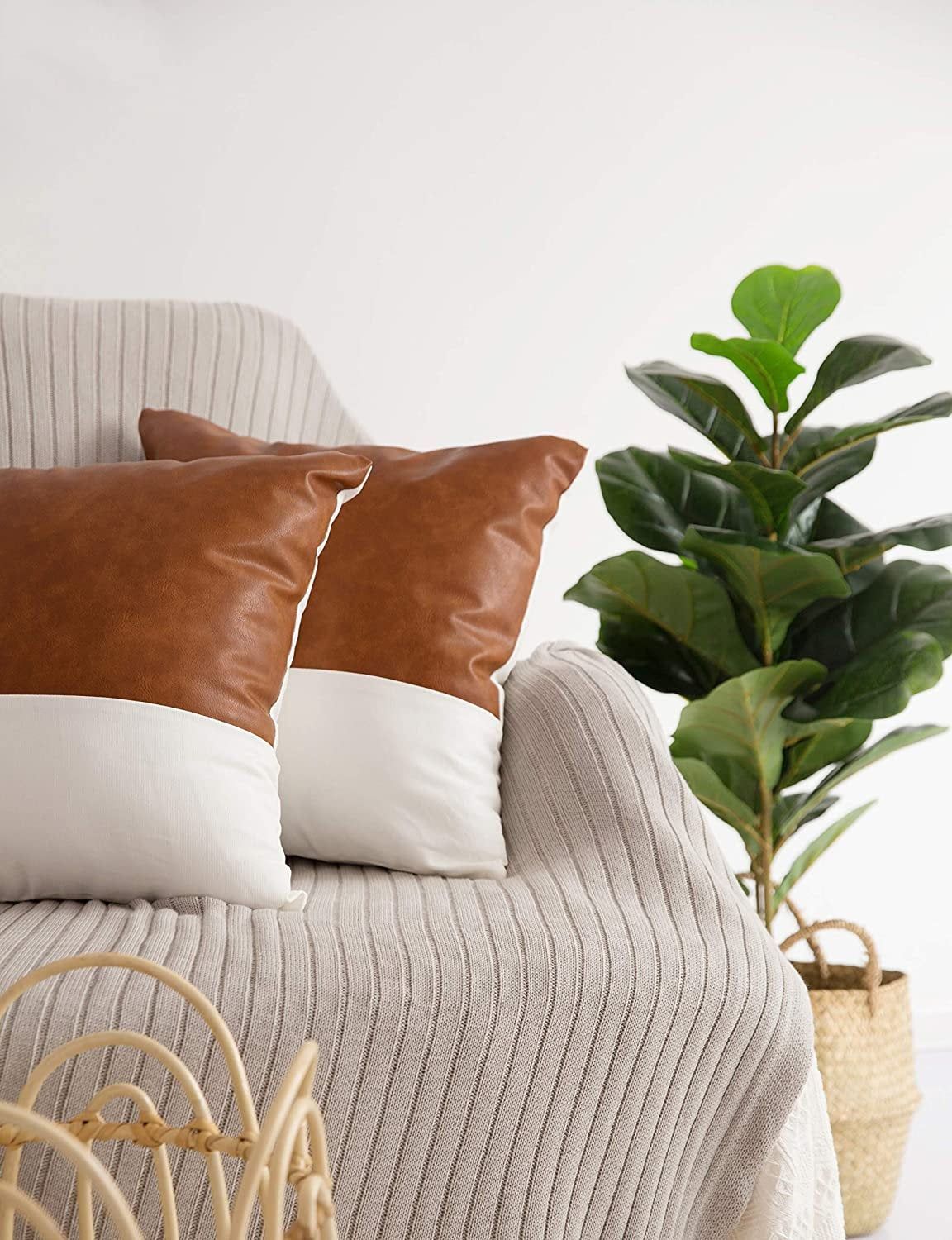 Vegan Leather Pillow Cover image 2