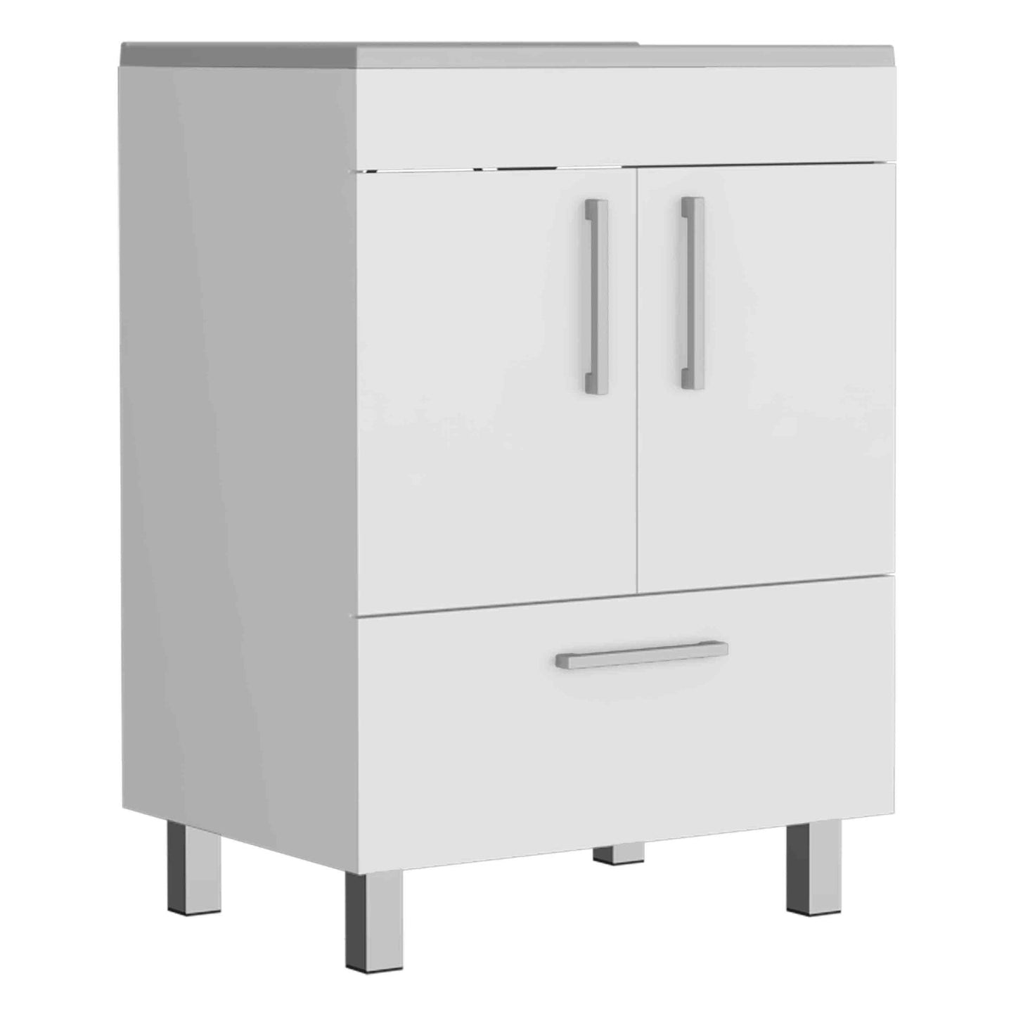 Velloc Single Bathroom Vanity, Double Door Cabinet, One Drawer -White image 2