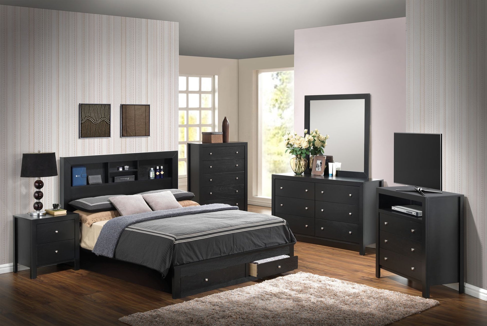 Versatile Full Storage Bed In Sleek Black image 3