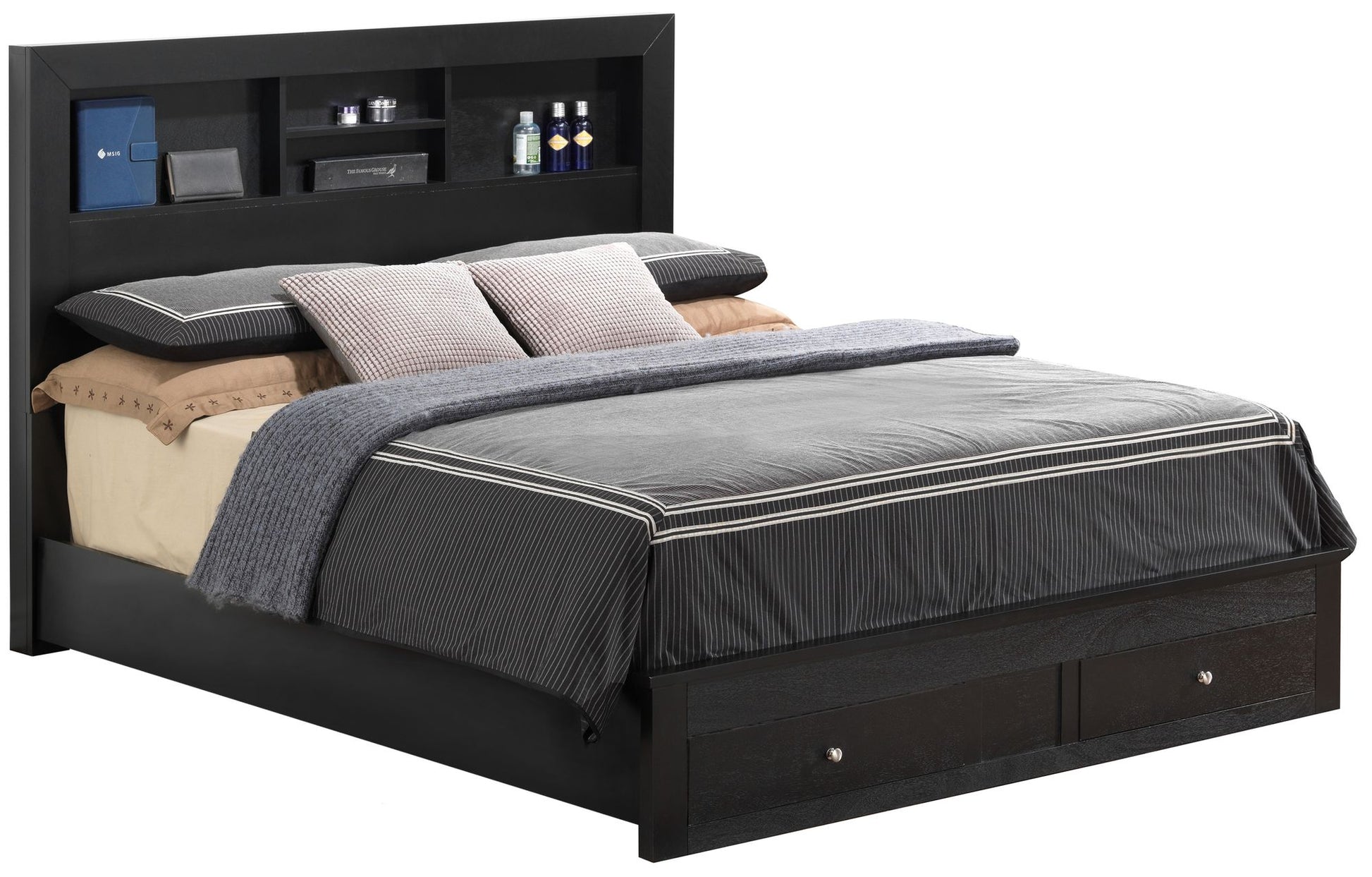 Versatile Full Storage Bed In Sleek Black image 1