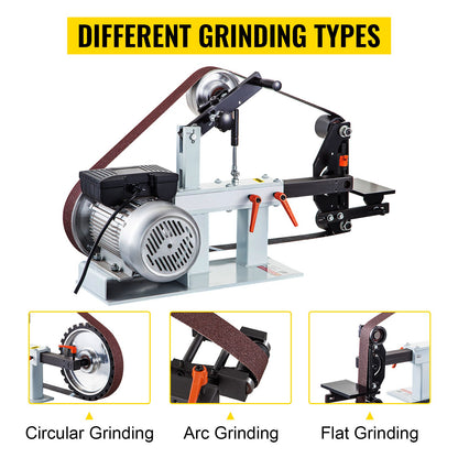VEVOR 2" x 82" Belt Grinder, 2HP 1500W, 3 in 1 Constant Speed Belt Disc Sander with 3 Grinding Wheel, 110V Bench Sander with 12-inch Wheel and Flat Platen Tool Rest for Knife Making - 1.5KWDSSGJ0000001V1 - view 2