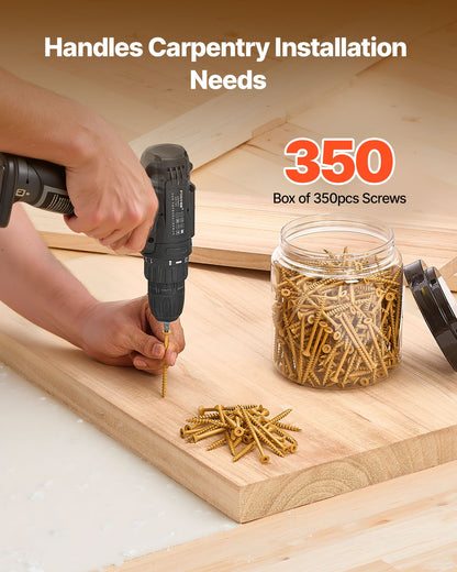 VEVOR Wood Screws 350 PCS, #10 x 3-Inch Anti-Rust Coated, Exterior Deck Screw Torx/T25 Star Drive, Metal Rust-Resistant Outdoor Decking Screws with 2 Screw Connectors, for Decking Fencing Framing - 10MLD300400GNBVFS001V0 - view 6