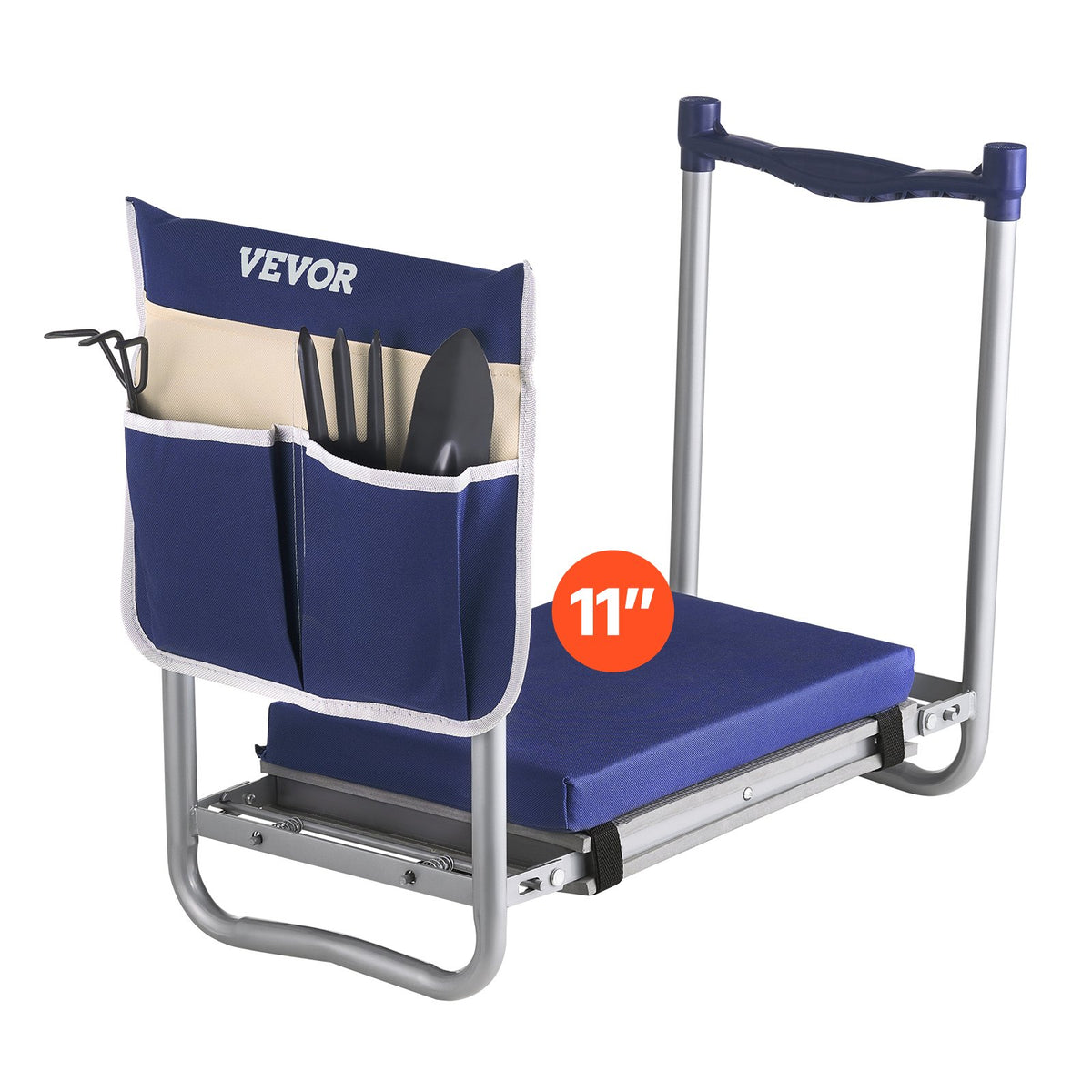 VEVOR Garden Kneeler and Seat, 11 in Wide Thick Kneeling Pad, Heavy Duty Garden Kneeling Stool, Folding Garden Seat with 1 Tool Bag, Relieve Knee & Back Pain, Non-Slip Garden Bench for Grandparents - 10YCGDJW5730XFA8I001V0 - view 1