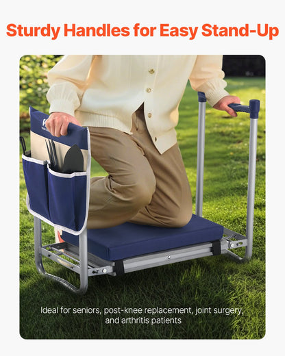VEVOR Garden Kneeler and Seat, 11 in Wide Thick Kneeling Pad, Heavy Duty Garden Kneeling Stool, Folding Garden Seat with 1 Tool Bag, Relieve Knee & Back Pain, Non-Slip Garden Bench for Grandparents - 10YCGDJW5730XFA8I001V0 - view 4