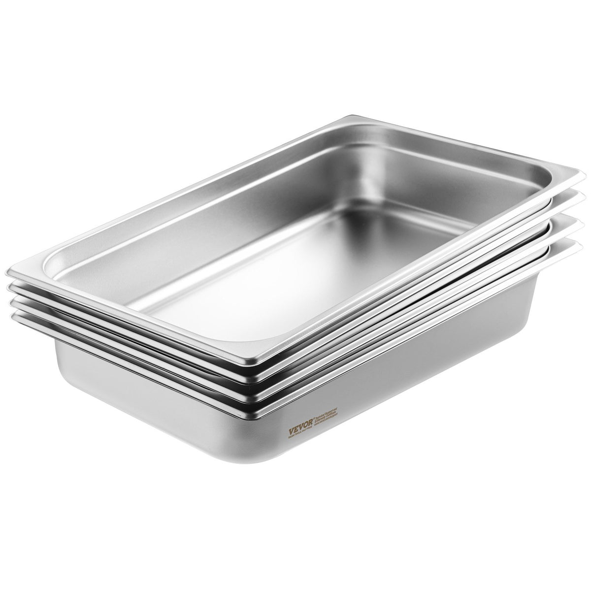 VEVOR 4 Pack Hotel Pans, Full Size Anti-Jam Steam Pan with Lid, 0.8mm Thick Stainless Steel Steam Table Pan, 4-Inch Deep Commercial Table Pan, Catering Storage Food Pan, for Industrial & Scientific - 11QCCPYG4YCSH7PULV0 - view 10