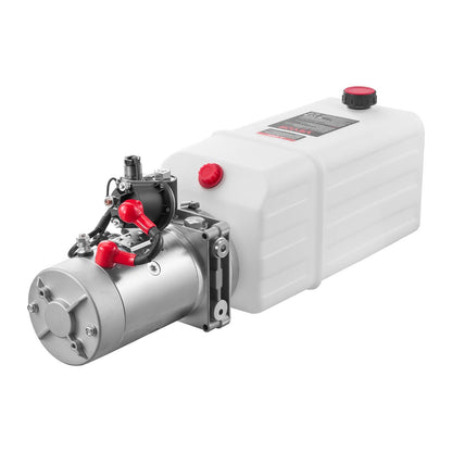 VEVOR 6 Quart Hydraulic Power Unit, Single Acting Dump Trailer Pump, 3200 PSI Max Relief Pressure & 0.91 GPM Flow Rate, DC 12V Hydraulic Pump with Metal Reservoir for Dump Trailer Car Lifting, White - 12VDZYSLYXCZNMYQK001V9 - view 10