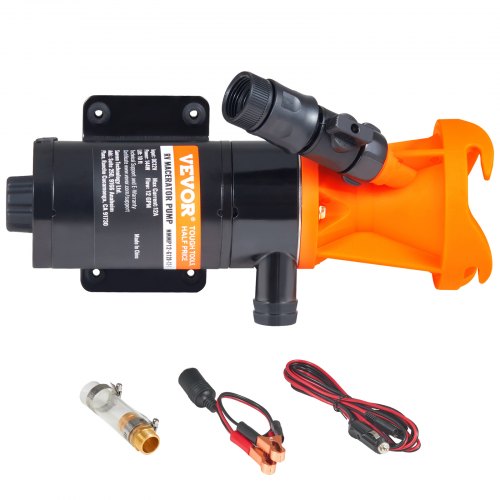 VEVOR RV Portable Macerator Pump, 12V, 12GMP Quick Release RV Waste Pump, RV Sewage Sewer Pump with Detachable Quick Connection Valve Metal Hose Clamp Power Cord, for RV Boat Marine Motorhome Camper - 12VFCJZB12V1JPF4RV9 - view 1