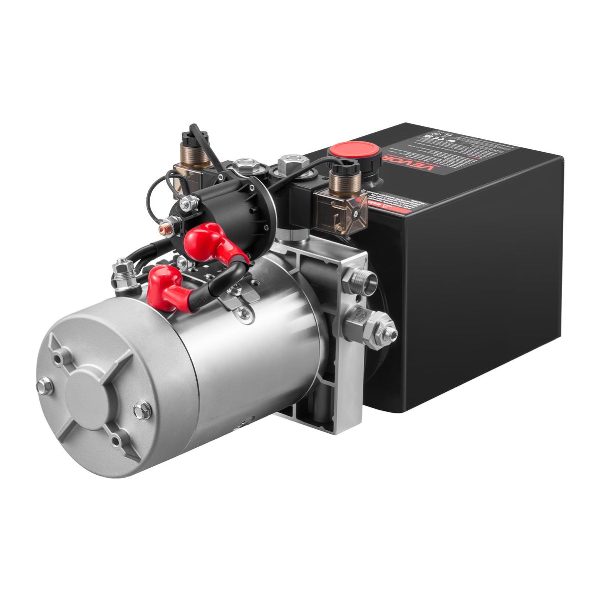 VEVOR 4 Quart Hydraulic Power Unit, Double Acting Dump Trailer Pump, 3200 PSI Max Relief Pressure & 0.91 GPM Flow Rate, DC 12V Hydraulic Pump with Metal Reservoir for Dump Trailer Car Lifting, Black - 12VSZYFXJSYXEEI28001V9 - view 10