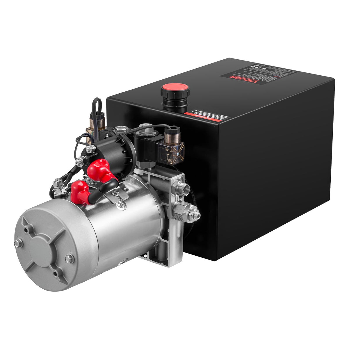 VEVOR 12 Quart Hydraulic Power Unit, Double Acting Dump Trailer Pump, 3200 PSI Max Relief Pressure & 0.91 GPM Flow Rate, DC 12V Hydraulic Pump with Metal Reservoir for Dump Trailer Car Lifting - 12VSZYFXJSYXGNVP0001V9 - view 10