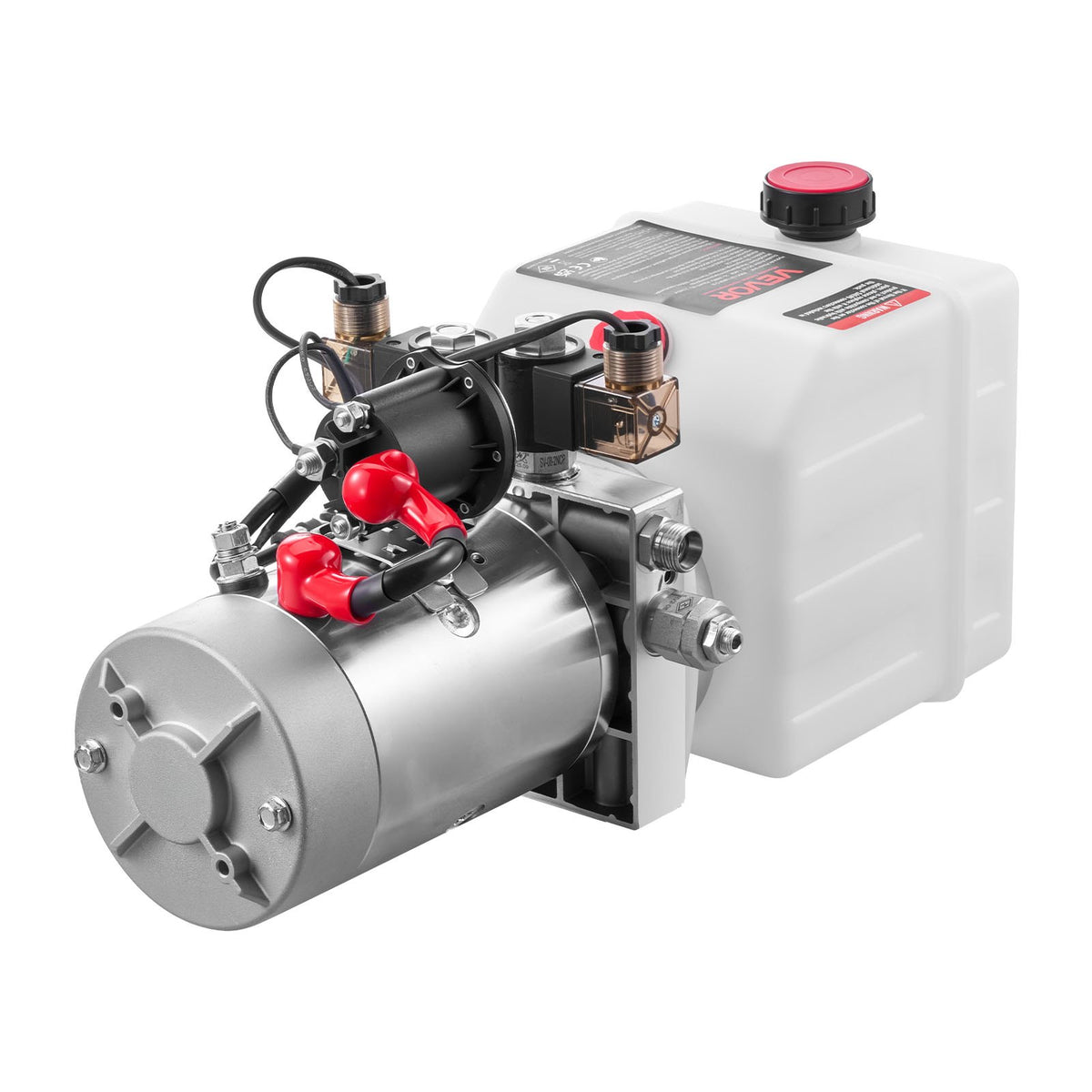 VEVOR 4 Quart Hydraulic Power Unit, Double Acting Dump Trailer Pump, 3200 PSI Max Relief Pressure & 0.91 GPM Flow Rate, DC 12V Hydraulic Pump with Metal Reservoir for Dump Trailer Car Lifting, White - 12VSZYSLYXCZBBGP5001V9 - view 10