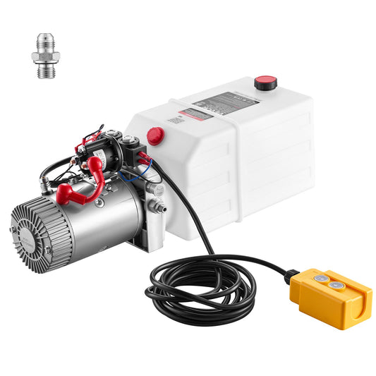 VEVOR 6 Quart Hydraulic Pump, Double Acting Hydraulic Trailer Pump, 3200PSI Max Relief Pressure, 0.91GPM Flow Rate, DC12V 1.6KW Power Unit for Dump Trailer Car Lifting (Horizontal Installation) - 12VSZYSLYXCZR1SBO001V9 - view 1