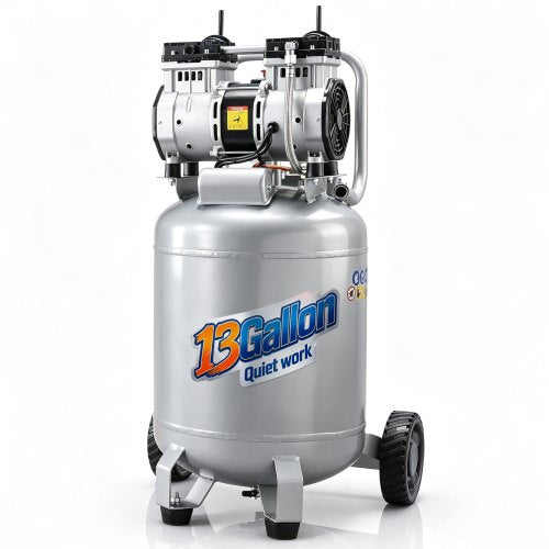 VEVOR 13 Gallon Air Compressor, 2HP 4.6 SCFM@90PSI Oil Free Air Compressor Tank, 66dB Ultra-Quiet Compressor for Tire Inflation, Auto Repair, Woodwork Nailing, Spray Painting - 13JLLSKYJ13JEOUJHV1 - view 1