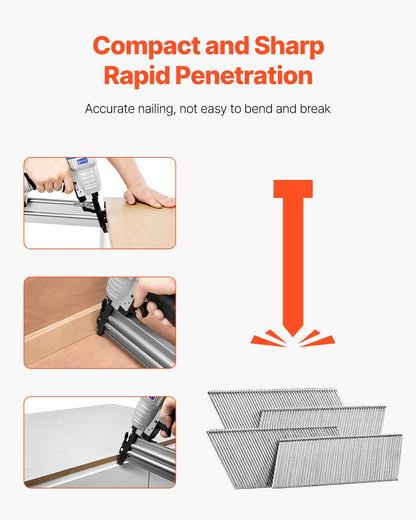 VEVOR 16 Gauge Finish Nails, 20-Degree Angled Finishing Nails, 2000-Count (2-1/2 in, 2 in, 1-1/2 in, 1-1/4 in, 500 Per Size) Finishing Nail, Galvanized Brad Nail, for 16GA 20° Angled Finish Nailers - 16GA20XSMDDCGQEH2001V0 - view 6