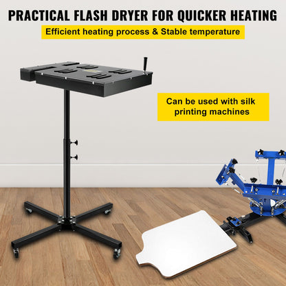 VEVOR Flash Dryer 18x24Inch Silk Screen Dryer Electrical Control Box Flash Dryer for Screen Printing Adjustable Stand Silk Screen Flash Dryer T-Shirt Curing Machine - 18*24DXSHGJ000001V1 - view 2