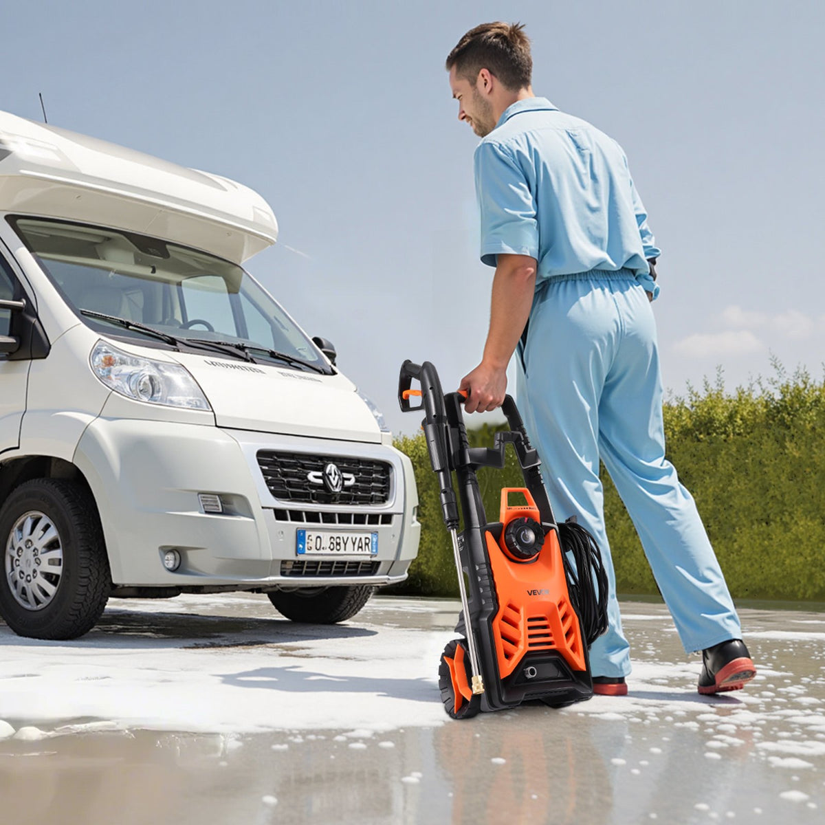 VEVOR Electric Pressure Washer, Max 4500 PSI and 3.2 GPM With Pressure Adjustment, High Power Pressure Cleaning Machine with 4 Quick Connect Nozzles, for Cars/Fences/Driveways/Patios/Home Cleaning - 2000PSIDDGYQB7U1I001V1 - view 9