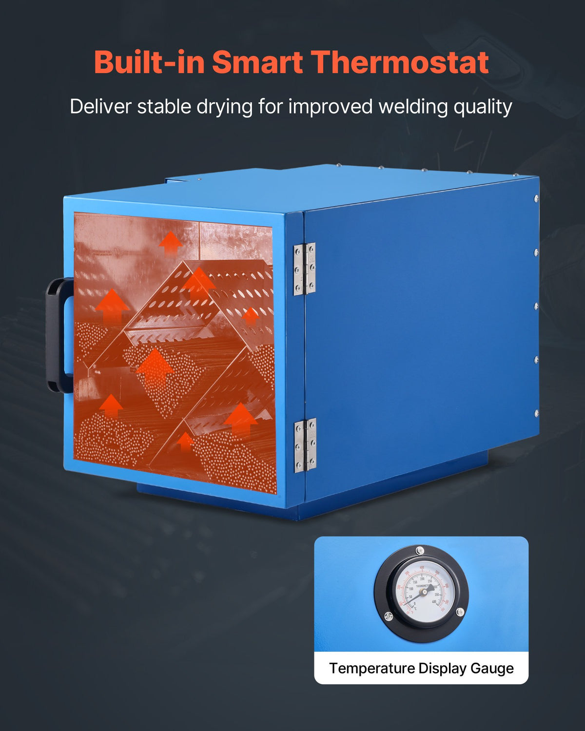 VEVOR Welding Rod Oven, 200LBS Capacity Countertop Electrodes Drying Oven 1060W 120V, 104°F - 392°F Adjustable Welding Rods Dryer for 18-inch Stick Electrode - with Locking Latch & Temperature Gauge - 200BFXTSDHTHIUKJQ001V9 - view 6