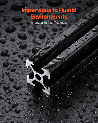VEVOR 10PCS 59 in (1500 mm) T Slot 2020 Aluminum Extrusion Profile, European Standard Anodized Linear Rail, High-Strength Extruded Aluminum Rail for 3D Printer, CNC Machine DIY, Laser Engraving, Black - 2020OBLXC10JTX6JK001V0 - view 5