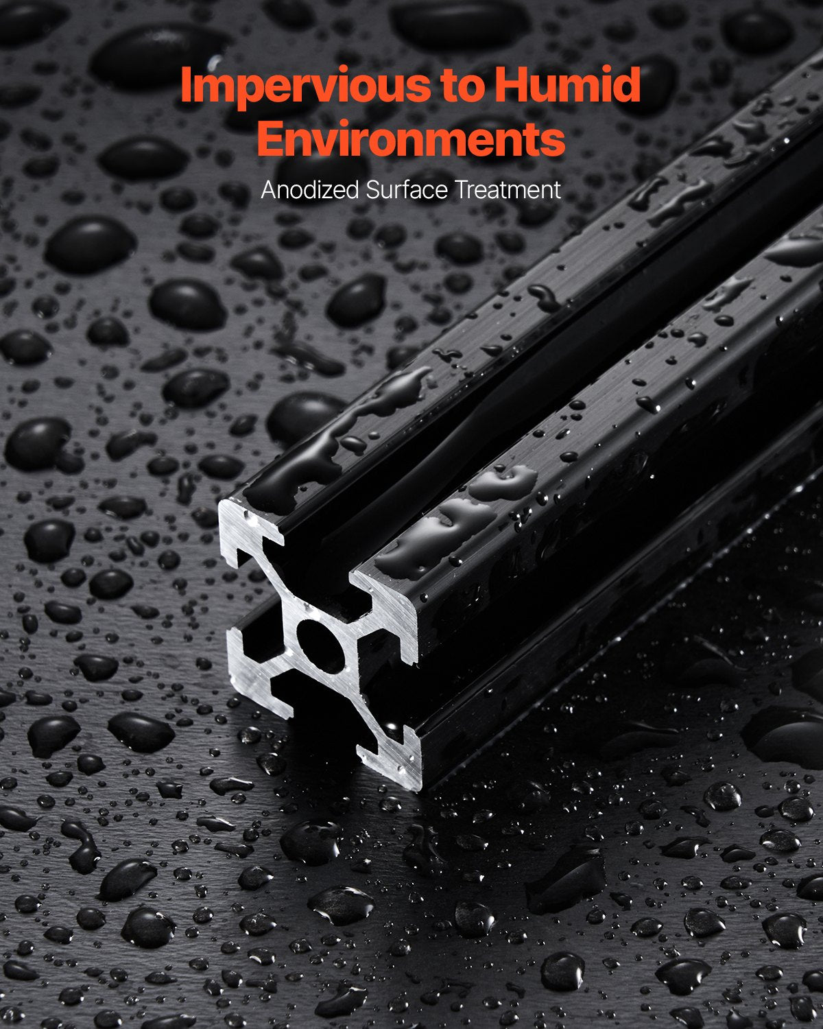 VEVOR 4PCS 47.2 in (1200mm) T Slot 2020 Aluminum Extrusion Profile, European Standard Anodized Linear Rail, High-Strength Extruded Aluminum Rail for 3D Printer, CNC Machine DIY, Laser Engraving, Black - 2020OBLXC4JZ2RFAO001V0 - view 5