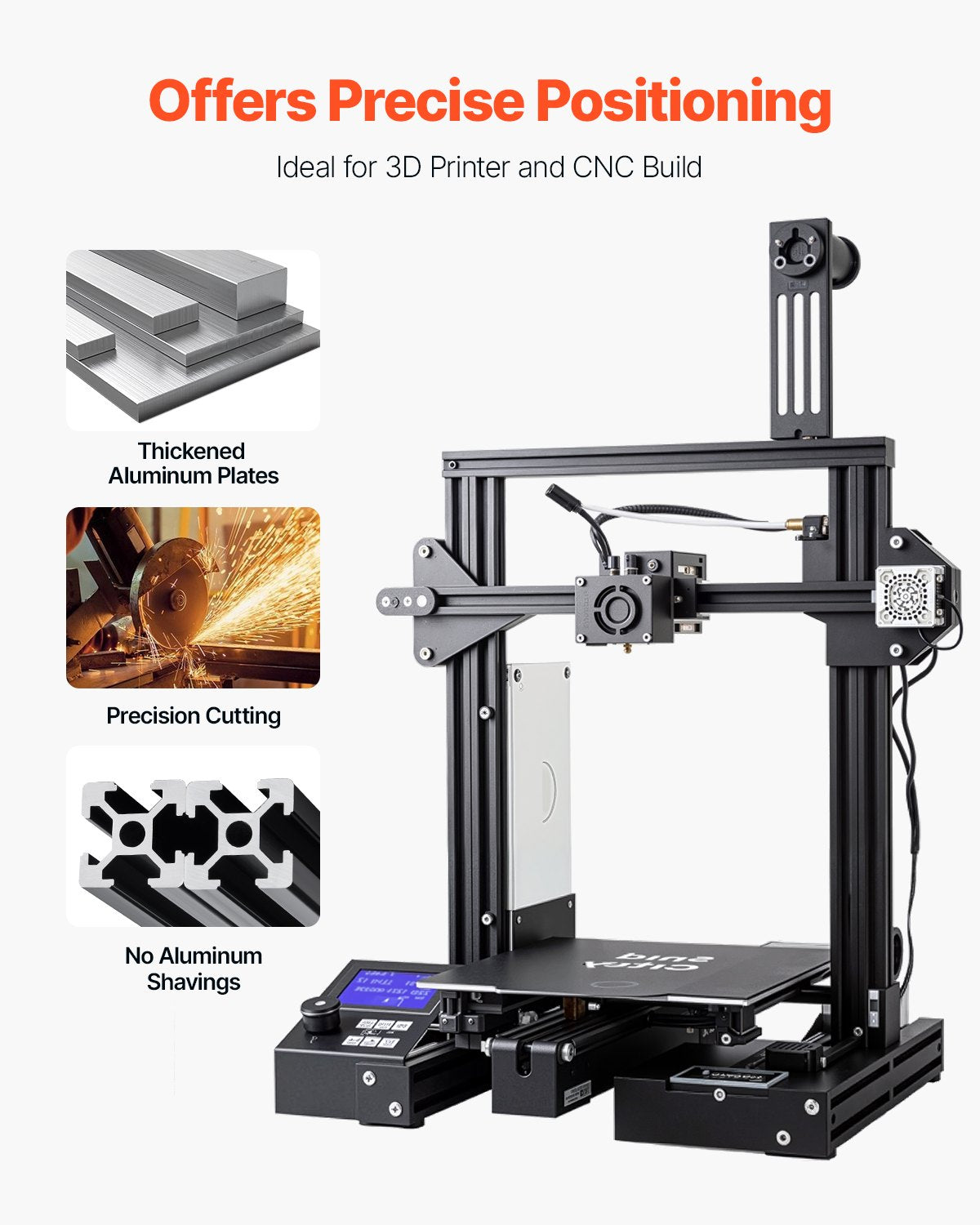 VEVOR 4PCS 47.2 in (1200mm) T Slot 2020 Aluminum Extrusion Profile, European Standard Anodized Linear Rail, High-Strength Extruded Aluminum Rail for 3D Printer, CNC Machine DIY, Laser Engraving, Black - 2020OBLXC4JZ2RFAO001V0 - view 6