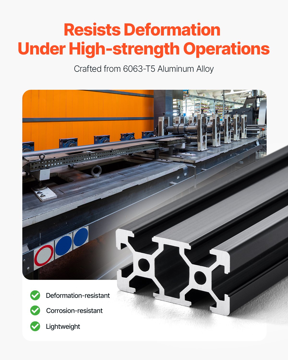 VEVOR 5PCS 47.2 in (1200mm) T Slot 2040 Aluminum Extrusion Profile, European Standard Anodized Linear Rail, High-Strength Extruded Aluminum Rail for 3D Printer, CNC Machine DIY, Laser Engraving, Black - 2040OBLXCDG5PC6JT001V0 - view 4
