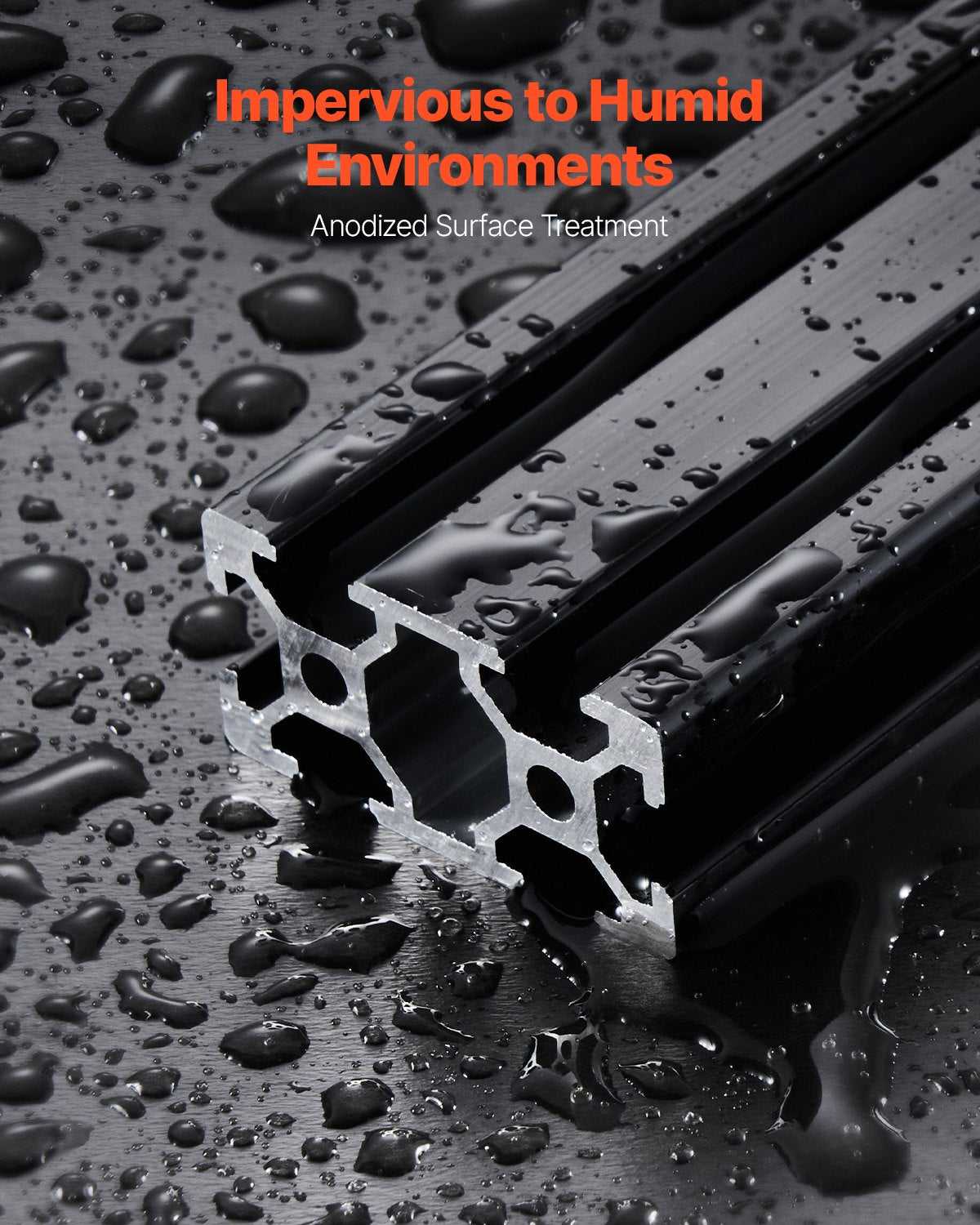 VEVOR 5PCS 47.2 in (1200mm) T Slot 2040 Aluminum Extrusion Profile, European Standard Anodized Linear Rail, High-Strength Extruded Aluminum Rail for 3D Printer, CNC Machine DIY, Laser Engraving, Black - 2040OBLXCDG5PC6JT001V0 - view 5