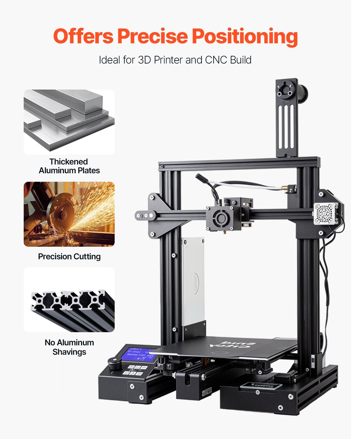 VEVOR 5PCS 47.2 in (1200mm) T Slot 2040 Aluminum Extrusion Profile, European Standard Anodized Linear Rail, High-Strength Extruded Aluminum Rail for 3D Printer, CNC Machine DIY, Laser Engraving, Black - 2040OBLXCDG5PC6JT001V0 - view 6