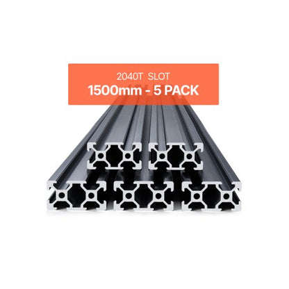 VEVOR 5PCS 59 in (1500 mm) T Slot 2040 Aluminum Extrusion Profile, European Standard Anodized Linear Rail, High-Strength Extruded Aluminum Rail for 3D Printer, CNC Machine DIY, Laser Engraving, Black - 2040OBLXCDG5Z6I67001V0 - view 2