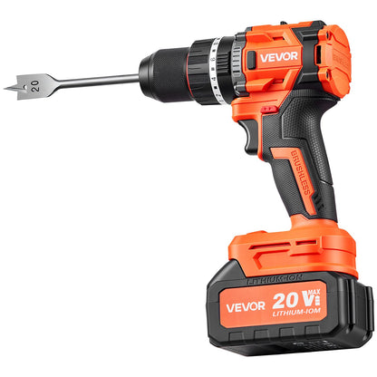 VEVOR Hammer Drill 20V 1/2 in 26000 IPM Brushless Cordless Impact Drill Kit, for Drilling Wood Metal Screw Driving, 4000 mAh Lithium-Ion Battery Pack and Charger, with All-Metal Chuck, Compact Design - 20VCJZDC20V4HIBL9001V1 - view 10