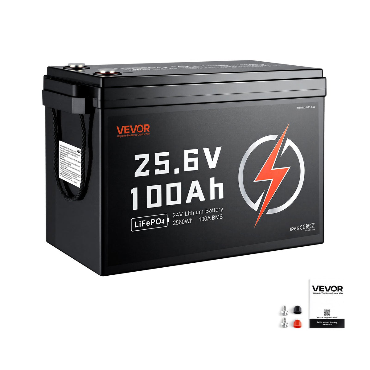 VEVOR 24V 100Ah LiFePO4 Lithium Battery 4000+ Cycles Built-in 100A BMS, Lithium Battery with Low Temperature Protection, Supports 8P2S Connection, 2560Wh Energy, for RV, Trolling Motor, Marine, Solar - 24VLDCWLY1009AS2T001V9 - view 10