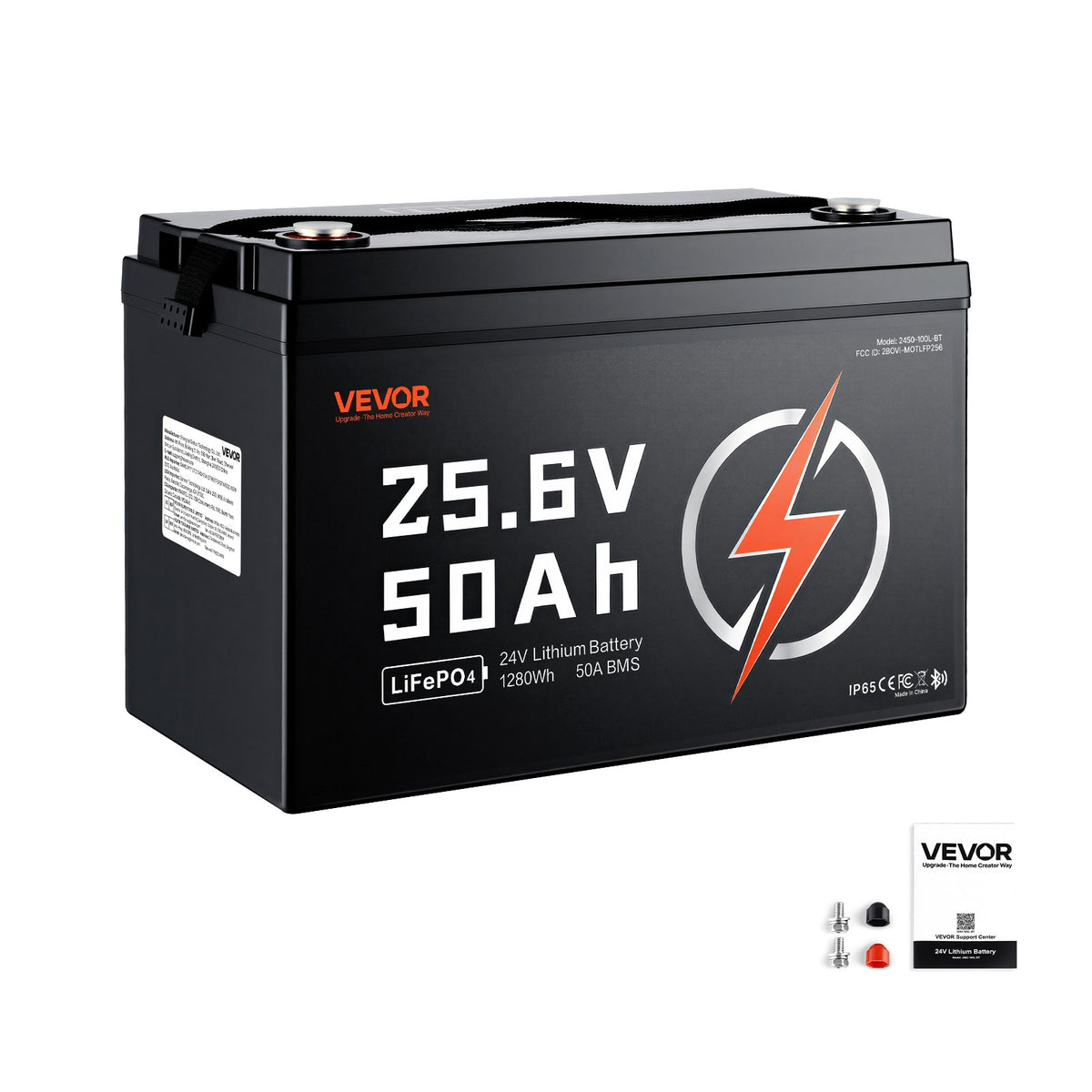 VEVOR 24V 50Ah LiFePO4 Lithium Battery 4000+ Cycles 50A BMS with Bluetooth, 1280Wh Lithium Battery with Low Temperature Protection, Supports 8P2S Connection, for RV, Trolling Motor, Marine, Solar - 24VLDCYLY50A1CZ68001V9 - view 10