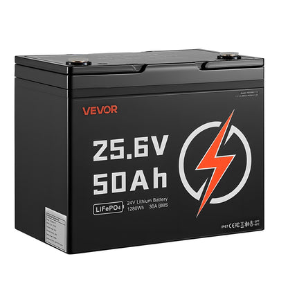 VEVOR 24V 50Ah LiFePO4 Lithium Battery, Bluetooth, Deep Cycle Lithium Rechargeable Battery, Built-in 30A BMS, Low Temp Protection, 4000+ Cycles, Max. 1280Wh, for RV, Camper, Trolling Motors, Marine - 24VLDCYLY50A8XBJV001V9 - view 10