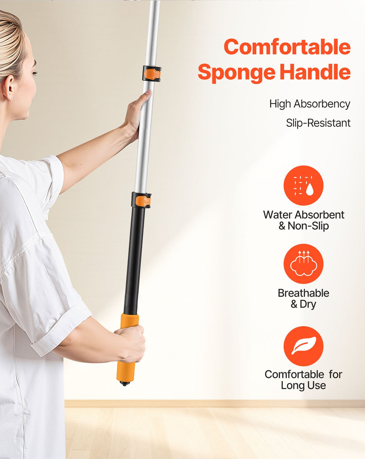 VEVOR Telescopic Extension Pole, 1.76-4 FT Multi-Purpose Extendable Pole, Sturdy Aluminum Alloy Paint Pole Extension with Flip-Lock Design, High Reach Roller Stick for Painting, Dusting and Cleaning - 24YCGTYZGJS0W3MT2001V0 - view 6