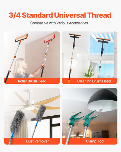 VEVOR Telescopic Extension Pole, 1.76-4 FT Multi-Purpose Extendable Pole, Sturdy Aluminum Alloy Paint Pole Extension with Flip-Lock Design, High Reach Roller Stick for Painting, Dusting and Cleaning - 24YCGTYZGJS0W3MT2001V0 - view 7