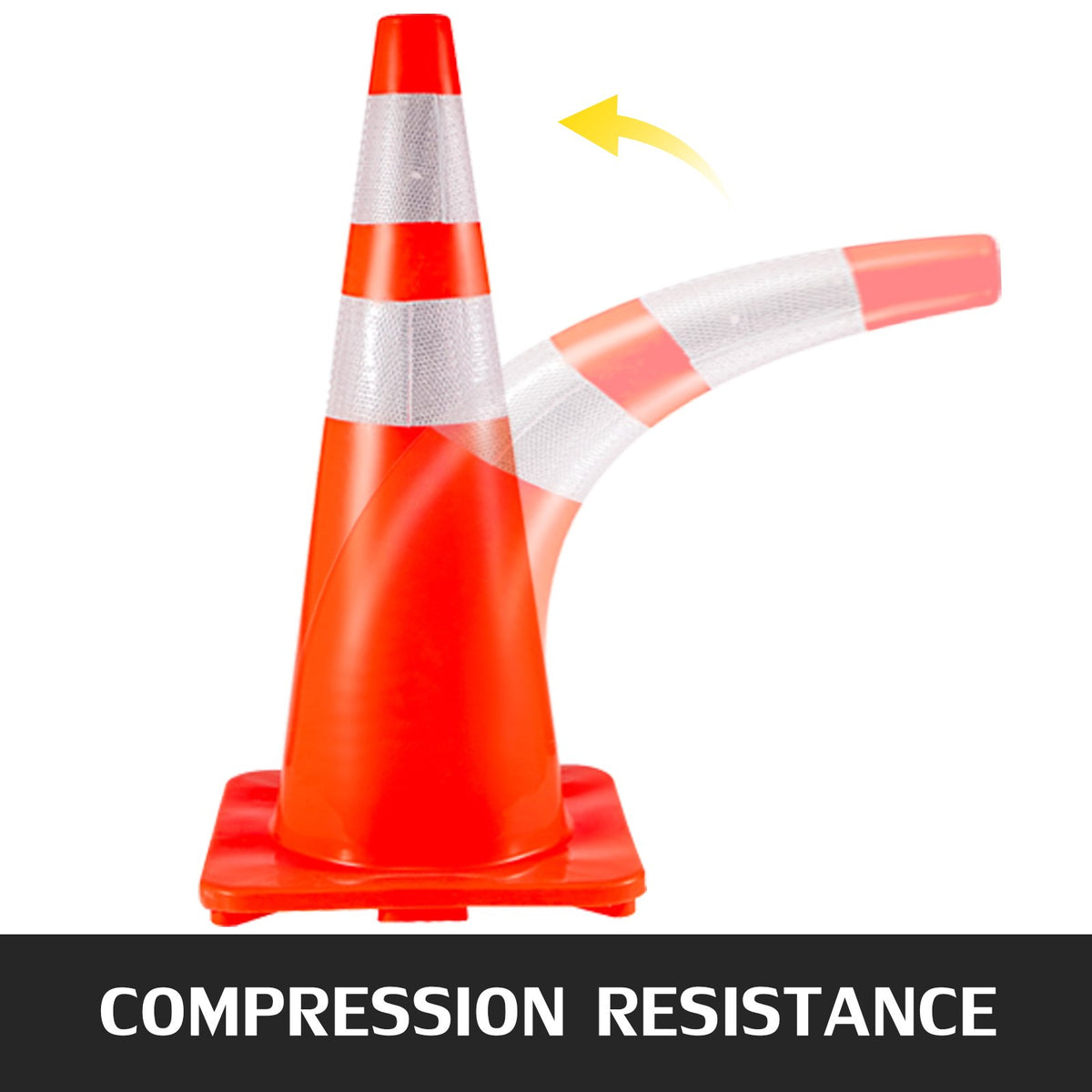 VEVOR 6Pack Traffic Cones, 28\"Safety Cones, PVC Orange Traffic Safety Cone with Reflective Collar, for Road Parking Training Cones - 28INQHBJMLZ6PCS01V0 - view 6