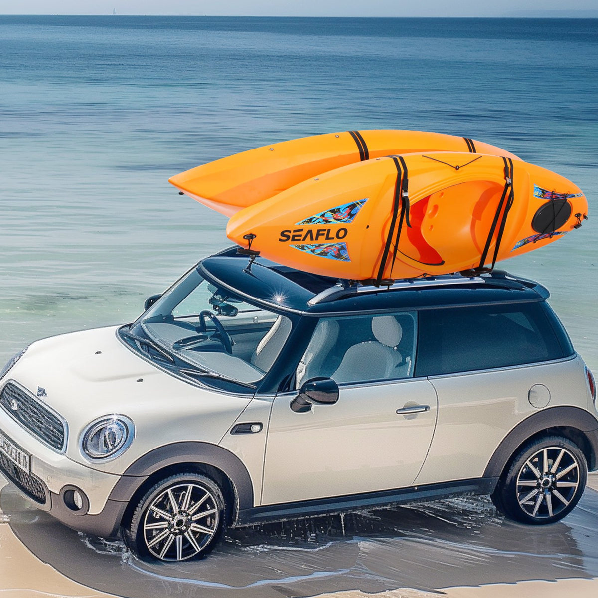 VEVOR Kayak Roof Rack 1 Pair J-Bar, Soft Roof Rack, Top Mount Tie Down, Carrier for kayak, Surf Board, Canoe, SUP, Ski Board, Mount on Car, SUV, Truck, 2 Kayaks - 2H1KHJG2J000BSG1PV0 - view 9